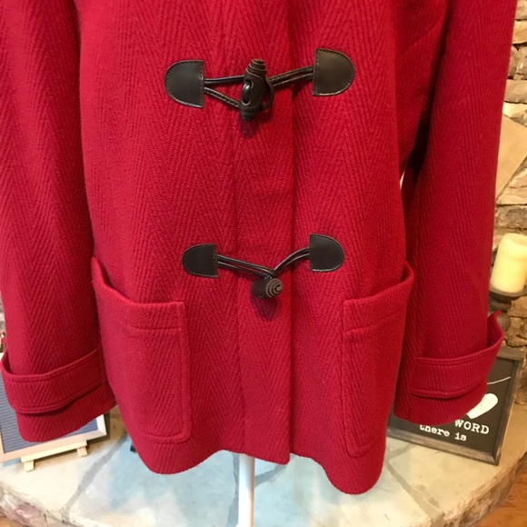 NWOT Talbots Red Pea Coat Size 16 - Picture 3 of 8